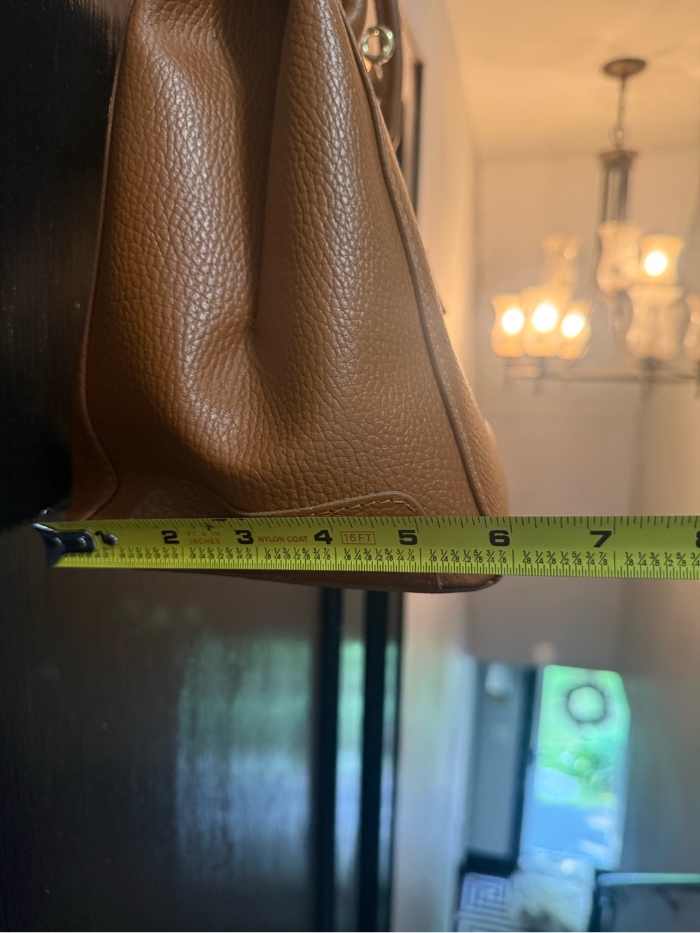 Italian Leather Classic Structured Women's Top-Handle Bag in Tan - Picture 4 of 7